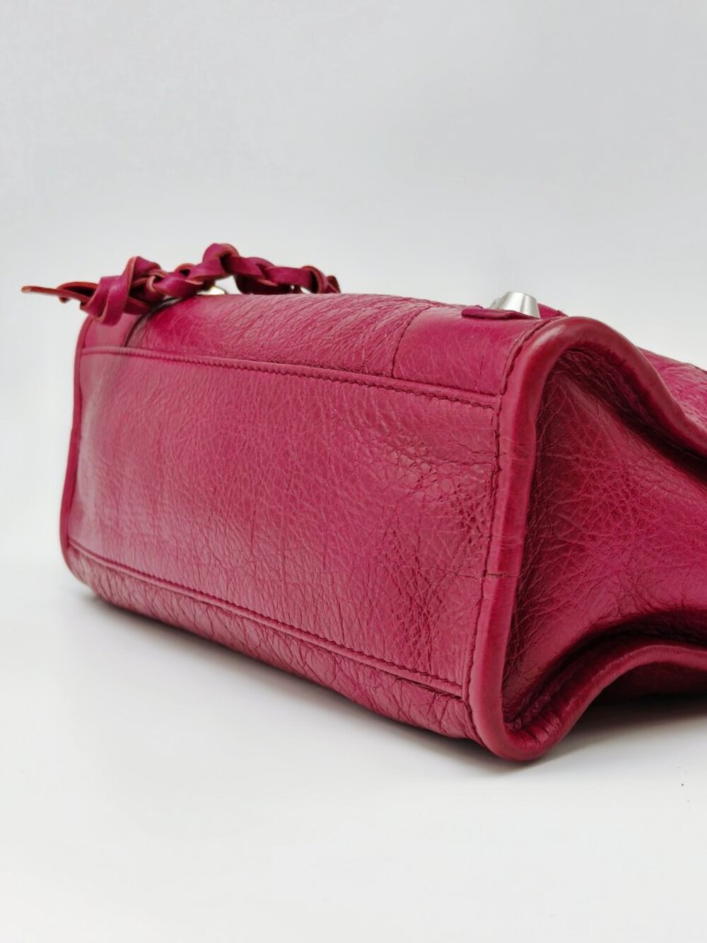 Balenciaga Motocross First Mini City Magenta Pink Leather Crossbody Shoulder Bag - Picture 7 of 13